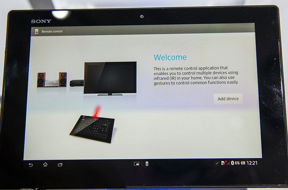 Introduksjon til fjernkontrolldelen av Sony Xperia Tablet Z