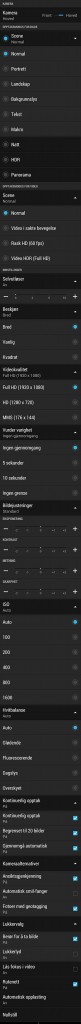 HTC One kamerameny