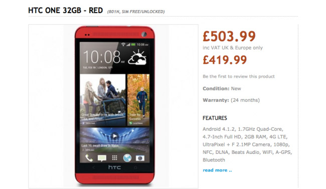 HTC One i rødt