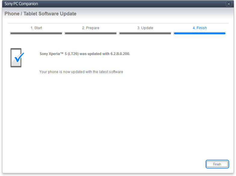 Sony Xperia S oppdatering utført
