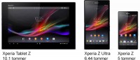 Sony Xperia familien -Xperia Tablet Z, Xperia Z Ultra og Xperia Z