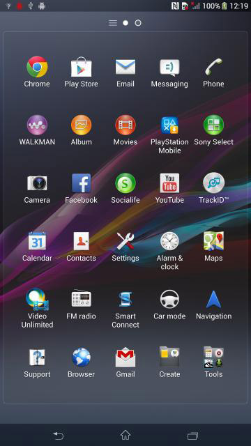 Sony Xperia Z ultra hjemskjerm 2